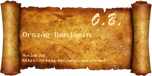 Ország Benjámin névjegykártya