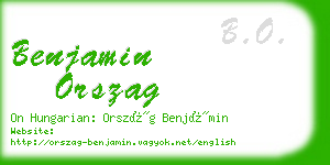 benjamin orszag business card